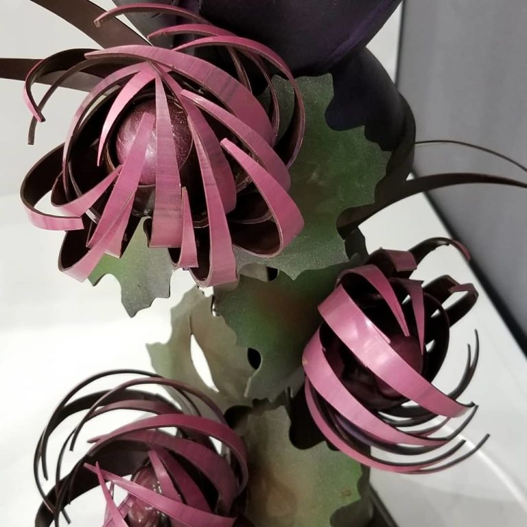 Chocolate Flowers on a Chocolate Sculpture