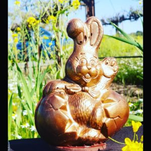 Chocolate Bunny Brass Bunny